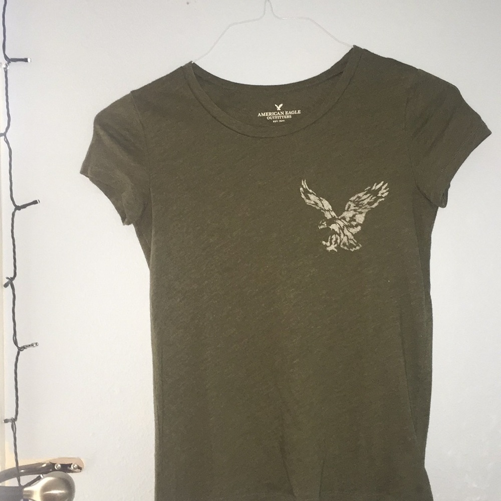 Dark green cotton American Eagle shirt